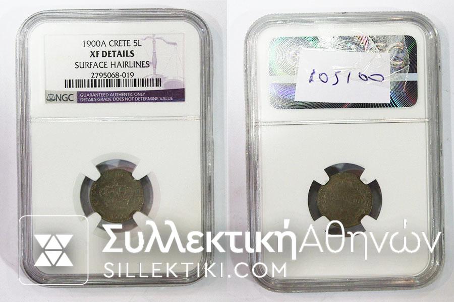 5 Lepta 1900 NGC XF DETAILS